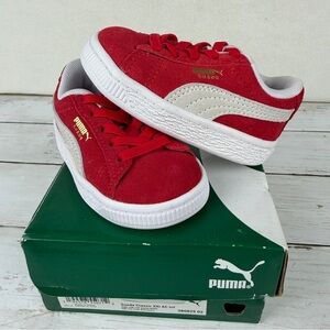 PUMA Suede Classic XXI AC Infant Easy On Sneakers 4C with Box Red